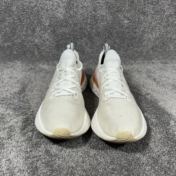 Nike React Infinity FlyKnit CD4372-103 Woman's Size 9.5 White Running Shoes Used - Picture 5 of 13